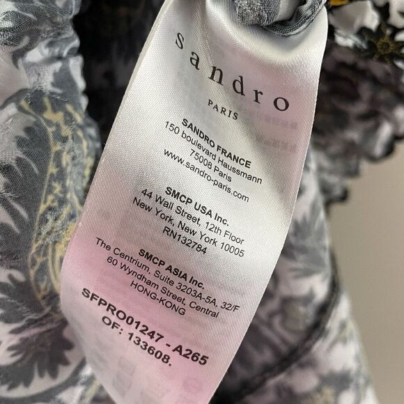 SANDRO Dami Dress Women 38 Medium Floral Ruffle Mini Wrap Viscose - Picture 10 of 11
